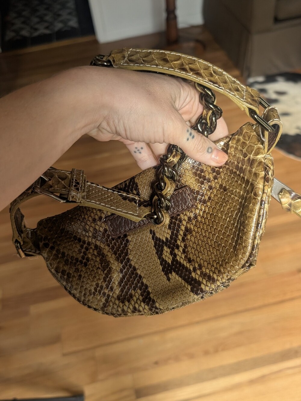 Marc Jacobs - Python Embossed Leather Belt / Sling Bag - Made in Italy - Picture 8 of 11